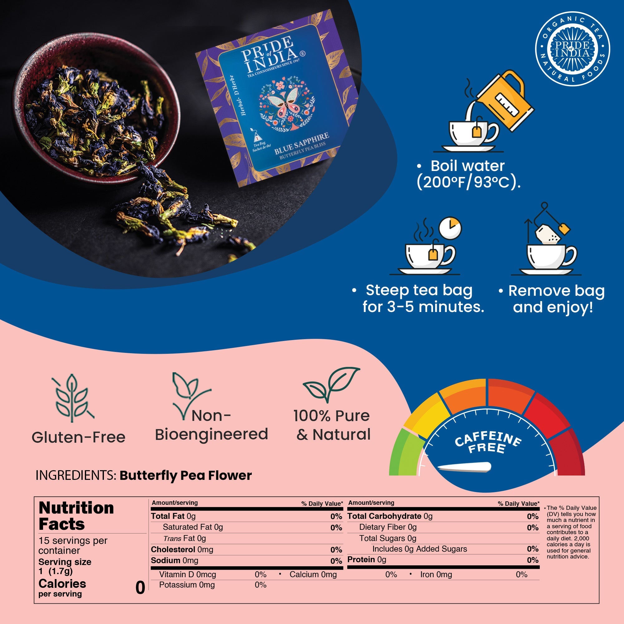 Blue Sapphire - Butterfly Pea Bliss Tea Bags