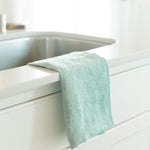 Load image into Gallery viewer, Stone Washed Linen Tea Towel - Ocean Spray

