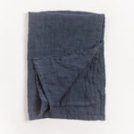 Load image into Gallery viewer, Stone Washed Linen Tea Towel - Navy
