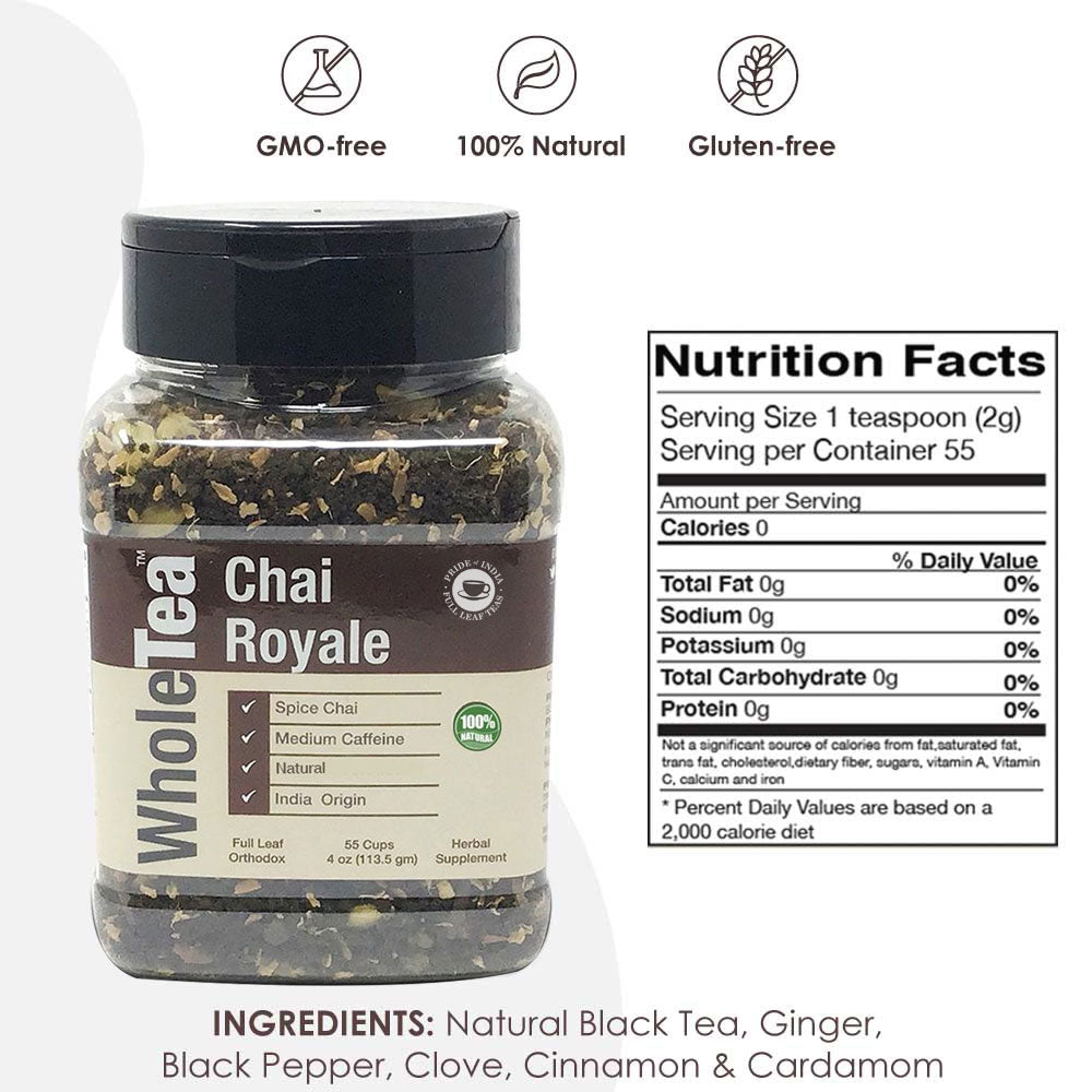 WHOLETEA Natural Chai Royale Full Leaf Tea