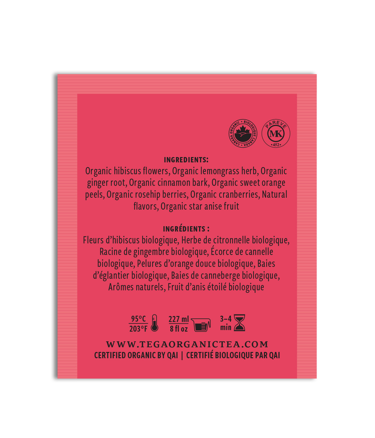 Cranberry Ginger Organic 100 Herbal Tea Bags