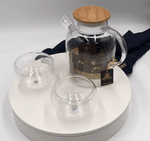 Load image into Gallery viewer, 3 Piece Thermo Glass Asian Tea Entertaining Set For 2
