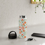 Load image into Gallery viewer, Burnt Orange Floral Handle Lid Water Bottle
