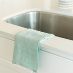 Load image into Gallery viewer, Stone Washed Linen Tea Towel - Ocean Spray
