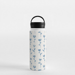 Load image into Gallery viewer, Light Blue Flower Handle Lid Water Bottle
