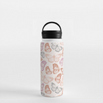 Load image into Gallery viewer, Orange &amp; Pink Butterfly Handle Lid Water Bottle
