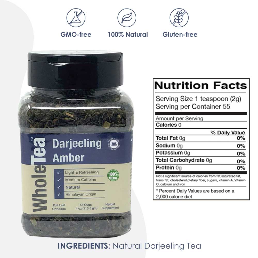 WHOLETEA Natural Darjeeling Afternoon Black Full Leaf Tea