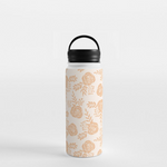Load image into Gallery viewer, Light Orange Floral Handle Lid Water Bottle
