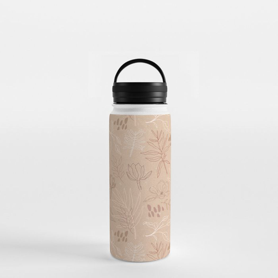 Desert Leaf Handle Lid Water Bottle