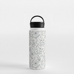 Load image into Gallery viewer, Blue Gray Flower Handle Lid Water Bottle
