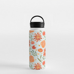 Load image into Gallery viewer, Burnt Orange Flower Burst Handle Lid Water Bottle
