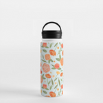 Load image into Gallery viewer, Burnt Orange Floral Handle Lid Water Bottle
