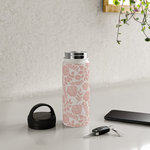 Load image into Gallery viewer, Blush Floral Handle Lid Water Bottle
