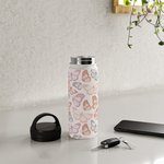 Load image into Gallery viewer, Orange &amp; Pink Butterfly Handle Lid Water Bottle
