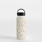 Load image into Gallery viewer, Gold Falling Leaves Handle Lid Water Bottle
